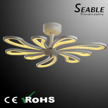 factory Wholesale Iron acrylic white Black surface Color big Size Branch LED 9*3.5W Ceiling lamp