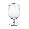 ゴールドリム付きのカスタマイズされた透明なワイングラス