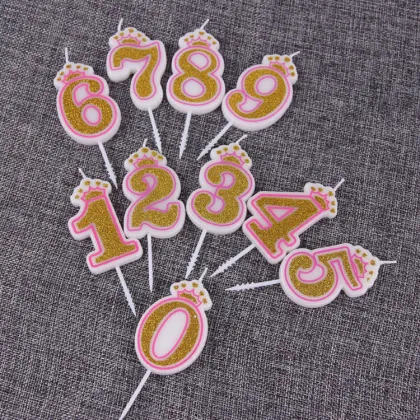 Cute Crown shape number birthday candle for children