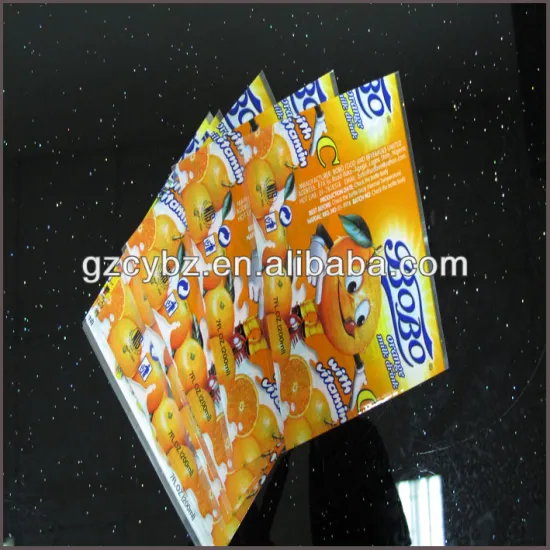 40u PVC shrink sleeve orange drink labels