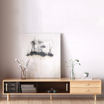 Wooden TV Bench Console with Storage Doors for Living Room