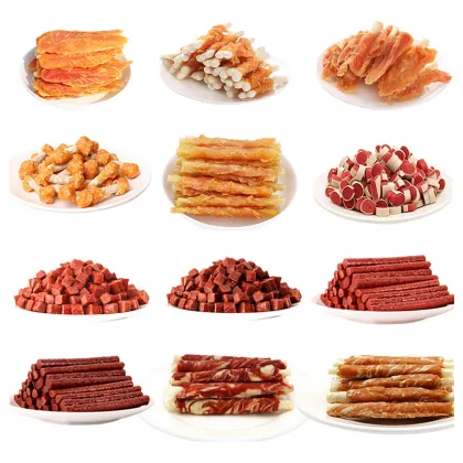 Chicken Duck Beef Meat Wrapped Rawhide Chews Dog Treats Pet Snacks