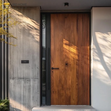 Premium Solid Wood Entry Door | Smart Lock for Luxury Villa
