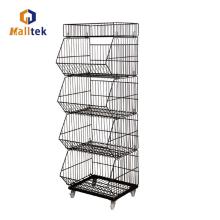 4 roues Cage de promotion en métal multi-couche