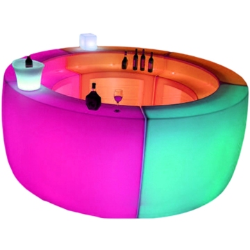 Glowing Modern KTV Bar Counter with LED Illuminated DJ Table for Sale