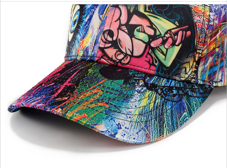 Man skull cap abstract doodle baseball cap (8)