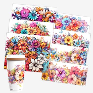 Wholesale Custom Glass Mugs & Cup Wraps - 16oz, 20oz Coffee Cups & Tumblers UV DTF Designs