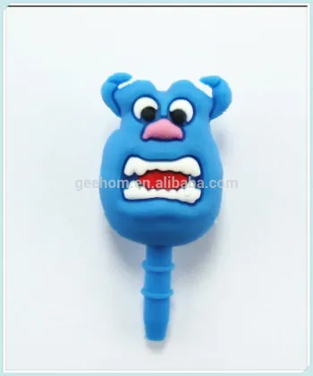 cute pvc dust plug custom cartoon anti dust plug for mobilephone
