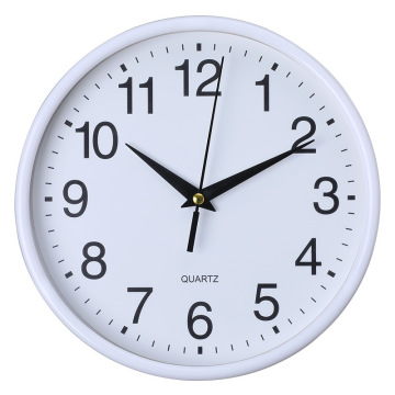 Simple Round Design 20cm Cheap Plastic Wall Clock for Living Room Decor