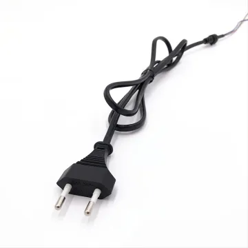 Eu PDU European-style Two-core Flat Insert Black and White Bare Tail Line Power Cord with Europlug