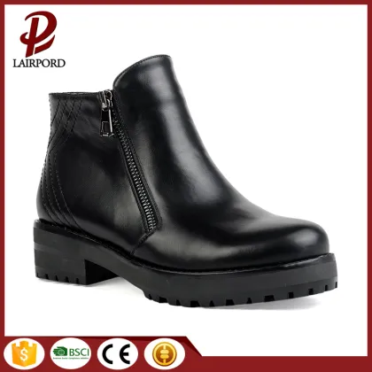 red Patent leather rubber low ankle boots