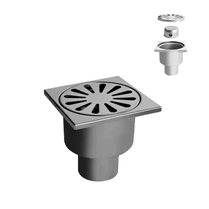 Modern Square Stainless Steel Floor Drain SS304 for Bathroom Showers