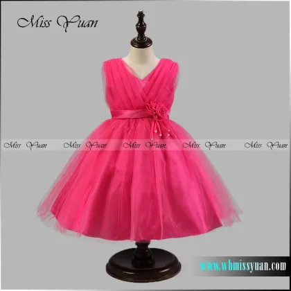 Shiny Toddler V-Neck Birthday Party Wedding Flower Girls Dresses