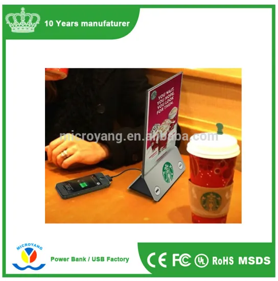 Newest design Menu resaurant stand Power bank starbucks power bank for Restaurant Hotel Bar Coffee Pizz Shop