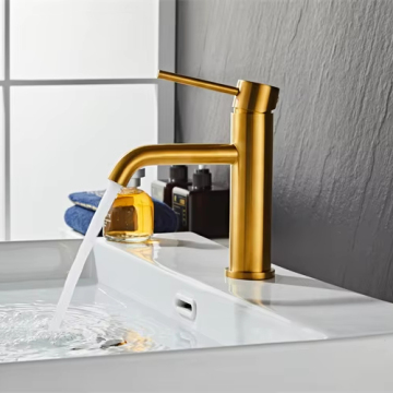 2024 High Quality Golden Brass Bathroom Faucet Factory Price for Basin