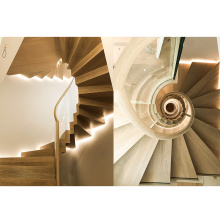 Household Modern Solid Wood Spiral Stairs