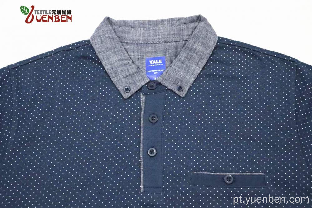 Camisa de gola Oxford estampada em Jersey masculino