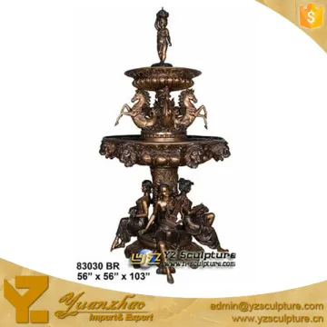 big modern bronze fountain with lady statue for garden decoration