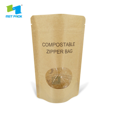 Kraft Paper Compostable Biodegradowalne torby z oknem
