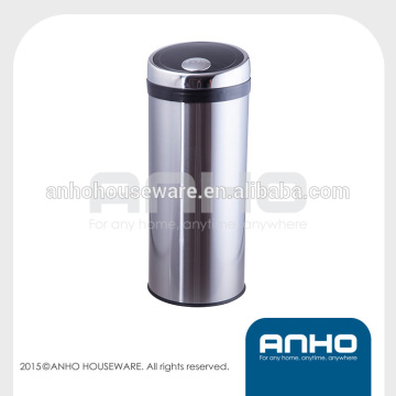 50L Stainless steel slant lid hand press round trash bin