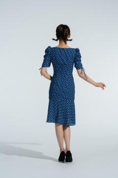 Ladies blue ruffled dress