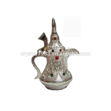 Novel design silver flagon glass perfume bottle with red damond