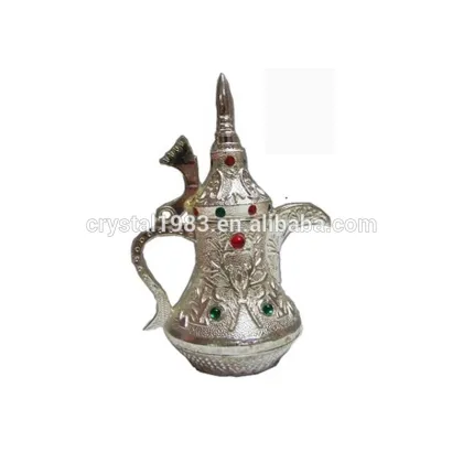 Novel design silver flagon glass perfume bottle with red damond