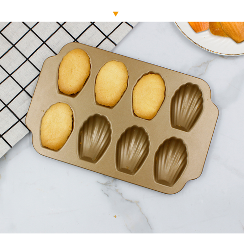 champagne gold 8 Cups Madeleine Shell Baking Pan