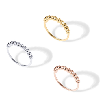 Anello per perle di ansia placcata in acciaio inossidabile Europa e America
