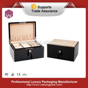 luxury wooden square box with compartments for jewelry