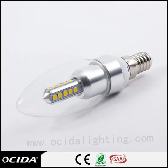 360 degree lighting 4w led filament candle bulb dimmable e14/E12 with SAA