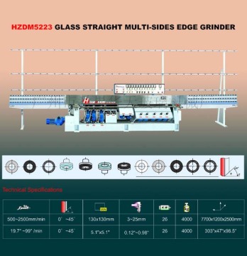 Glass straight multi-sides edge grinder