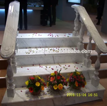 White marble balustrade & handrail,indoor handrails