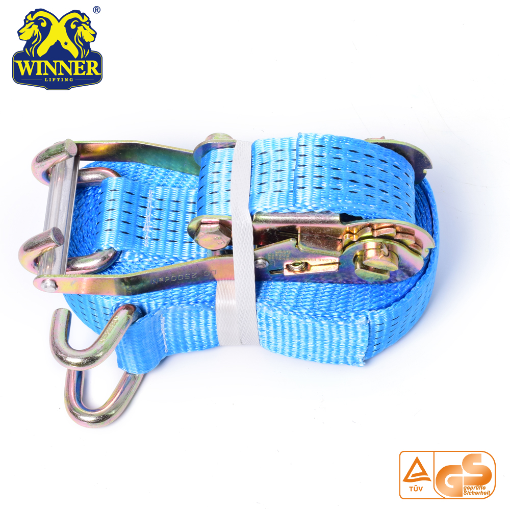 Certification Industrial Polyester Webbing Tie Down Ratcheting Strap