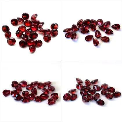 Pear Shaped Faceted Natural Red Garnet Loose Gems