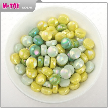 SR08 DIY yellow glass mosaic tile,round shape mosaic tile