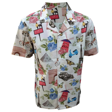 Custom Breathable Cotton Printing Summer Hawaiian Shirt