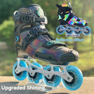 High-End Carbon Fiber Freestyle Inline Skates with Luminous Color and Advanced Flashing Rollers