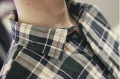 Camicia di flanella maschile gomito patch stile