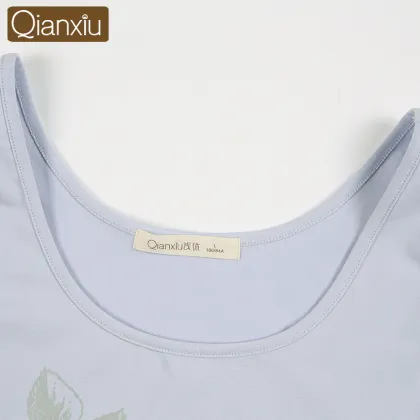 Qianxiu Chinese Brand Summer Knitted Cotton Women Pajamas