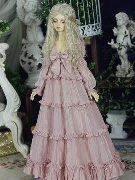 Bjd Girl/Female Pink Long Dress for Doll