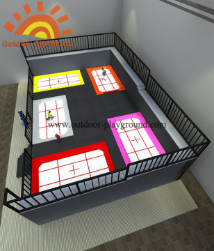 Playground de Trampolim de Profissão Olímpica Multi-zona