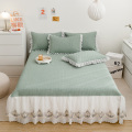 Borong rumah renda pepejal bedspread set rok ais