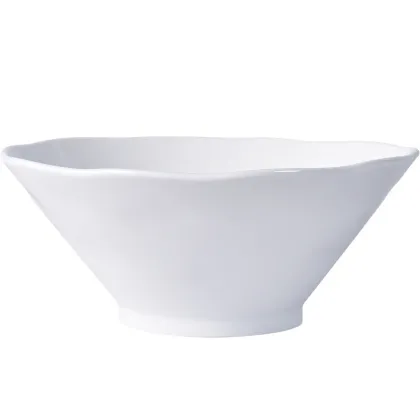 Japanese Ceramic Ramen Bowl - Solid White Round Noodle Bowl