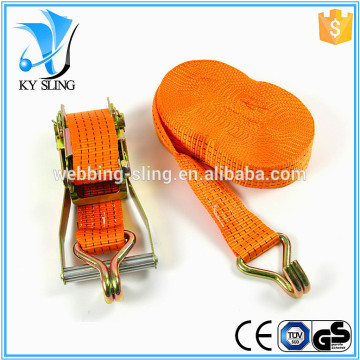50mm 5t high qulaity ratchet lashing strap with J hook