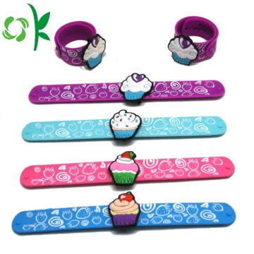 Biểu tượng tùy chỉnh Silicone Snap Bracelet Silicone Slap dây đeo cổ tay