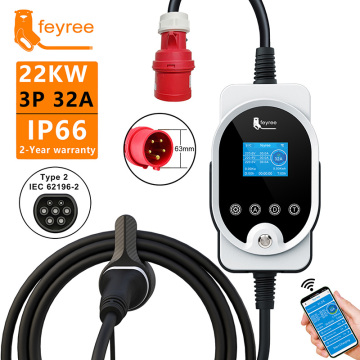 Feyree 22KW 3Phase 32A Wi-Fi APP Portable EV Charger