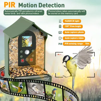 Wholesale Rechargeable Night Vision Smart Bird Feeder Camera