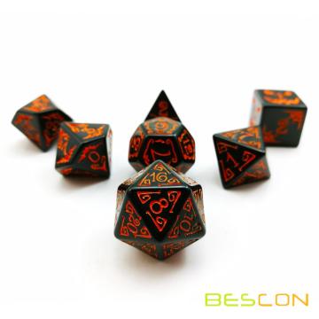 Bescon Halloween Polyhedral Dice 7pcs Set, Halloween Juego de dados RPG d4 d6 d8 d10 d12 d20 d% Juego de 7 dados de Halloween Dice-DnD