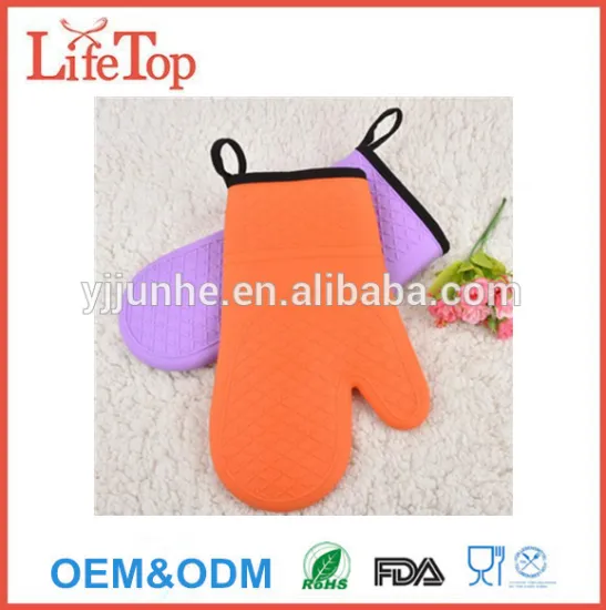 Private Label Silicone Rubber Oven Mitts Gloves with Non-slip Grip